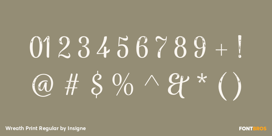 Wreath Print Regular Font Poster #1