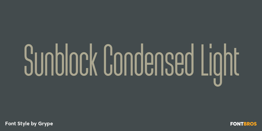 Sunblock Condensed Light Font Poster #1
