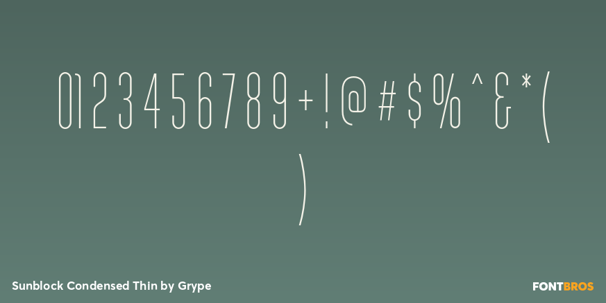 Sunblock Condensed Thin Font Poster #4