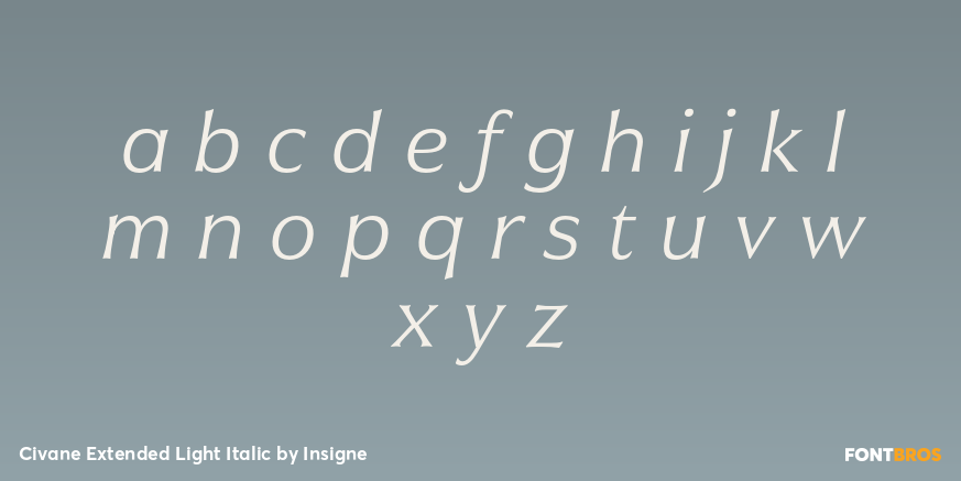 Civane Extended Light Italic Font Poster #1