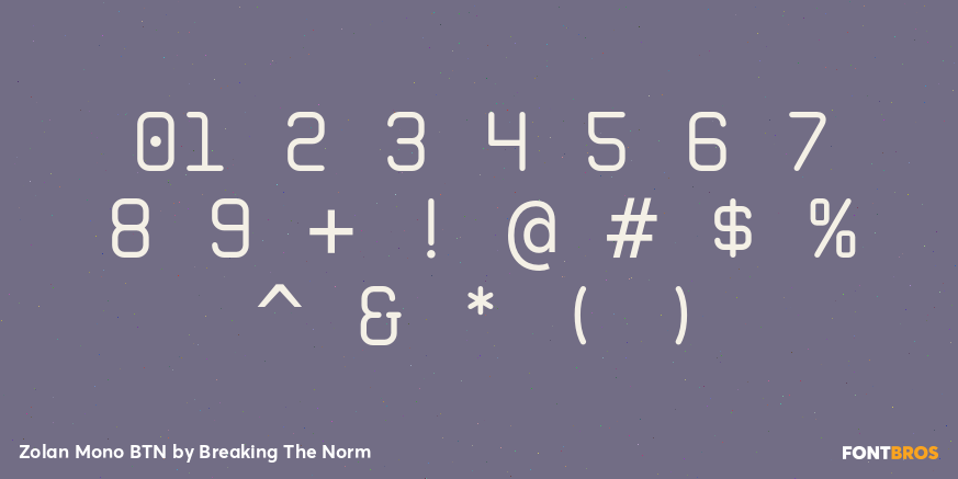 Zolan Mono BTN Font Poster #4