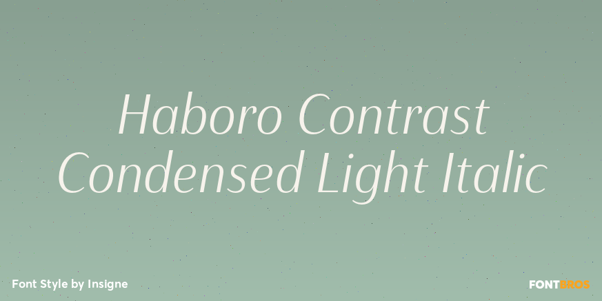 Haboro Contrast Condensed Light Italic Font Poster #1