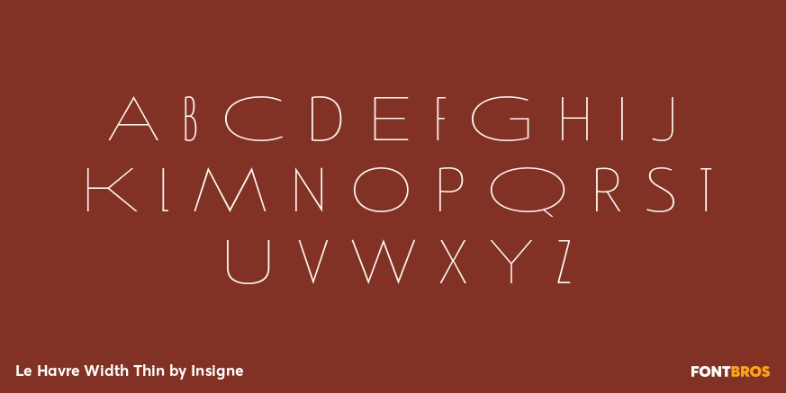 Le Havre Width Thin Font Poster #3