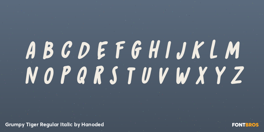Grumpy Tiger Regular Italic Font Poster #1