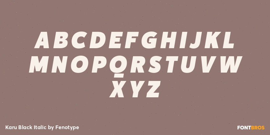 Karu Black Italic Font Poster #2