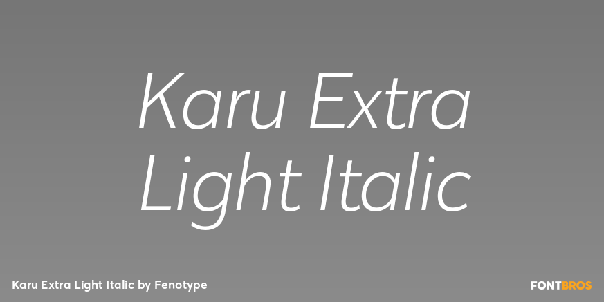 Karu Extra Light Italic Font Poster #1