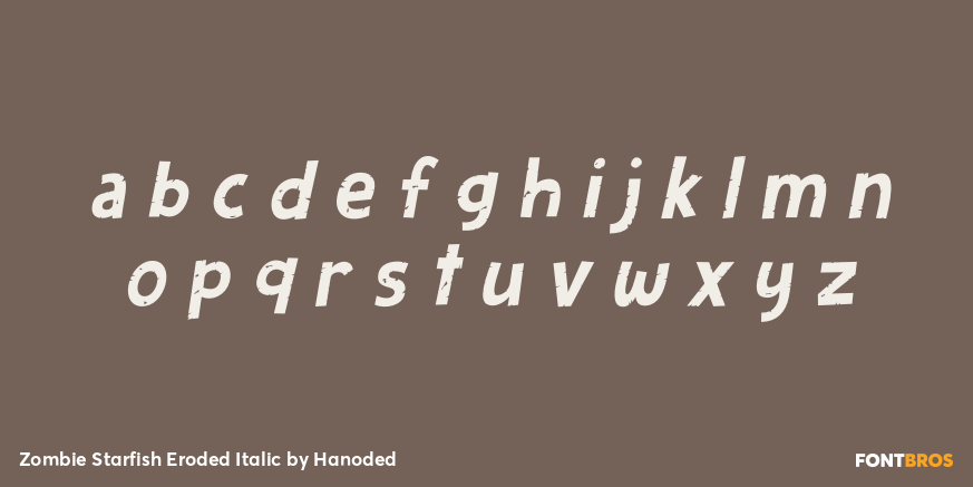 Zombie Starfish Eroded Italic Font Poster #3