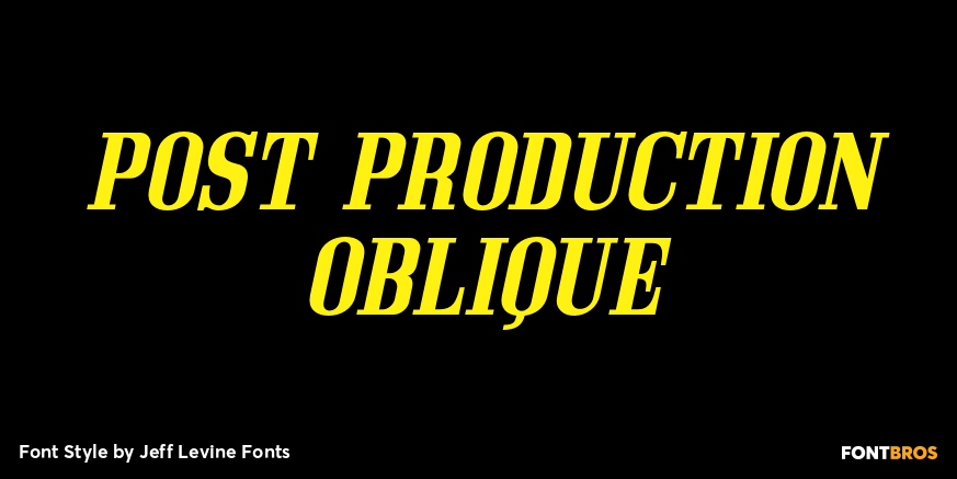Post Production Oblique Font Poster #1