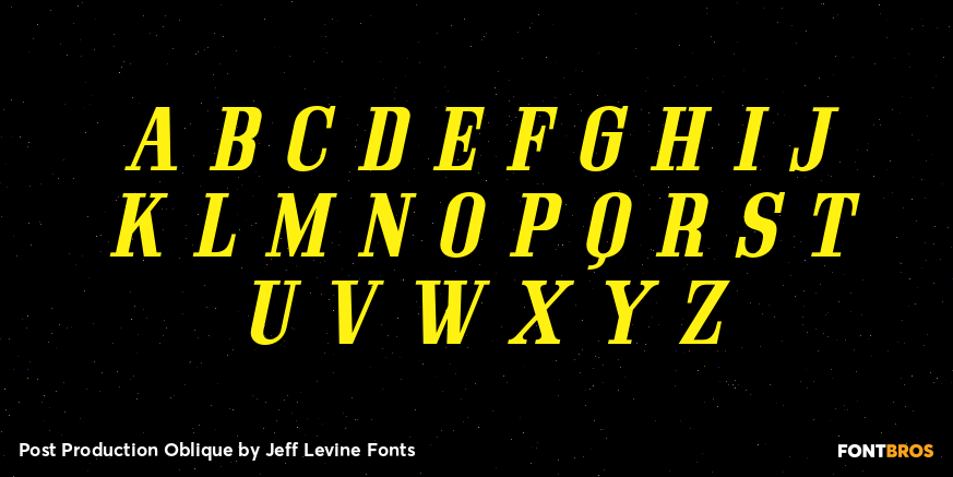 Post Production Oblique Font Poster #3