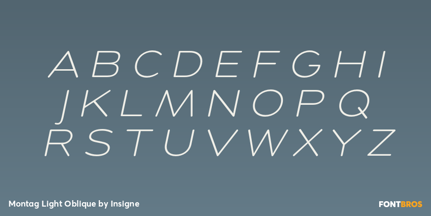 Montag Light Oblique Font Poster #2