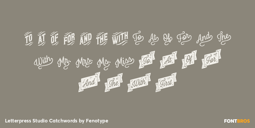 Letterpress Studio Catchwords Font Poster #1