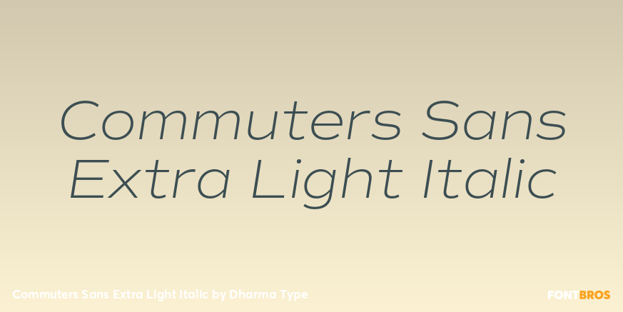 Commuters Sans Extra Light Italic Font Poster #1
