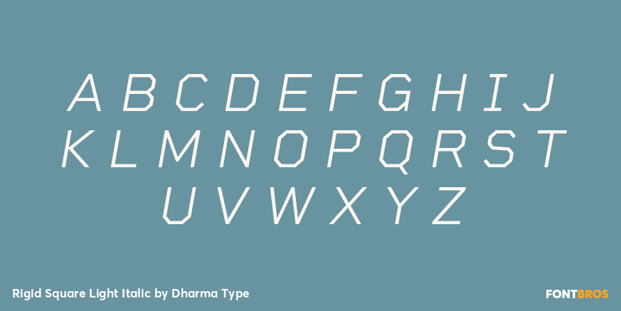 Rigid Square Light Italic Font Poster #2