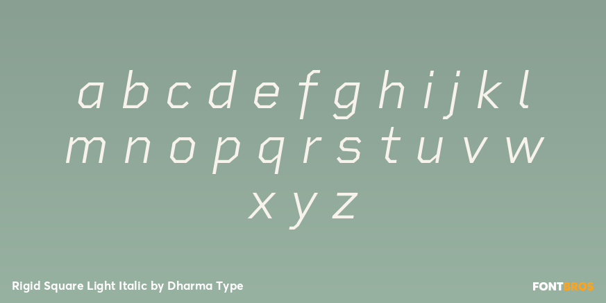 Rigid Square Light Italic Font Poster #3