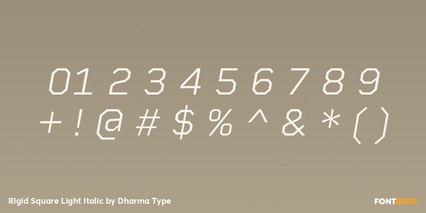 Rigid Square Light Italic Font Poster #4