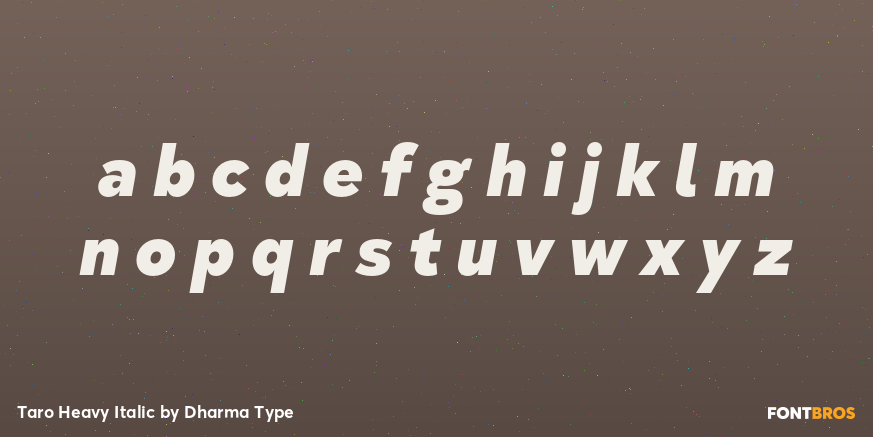 Taro Heavy Italic Font Poster #3