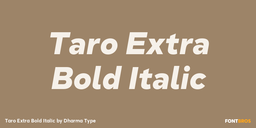 Taro Extra Bold Italic Font Poster #1