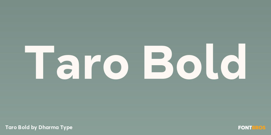 Taro Bold Font Poster #1