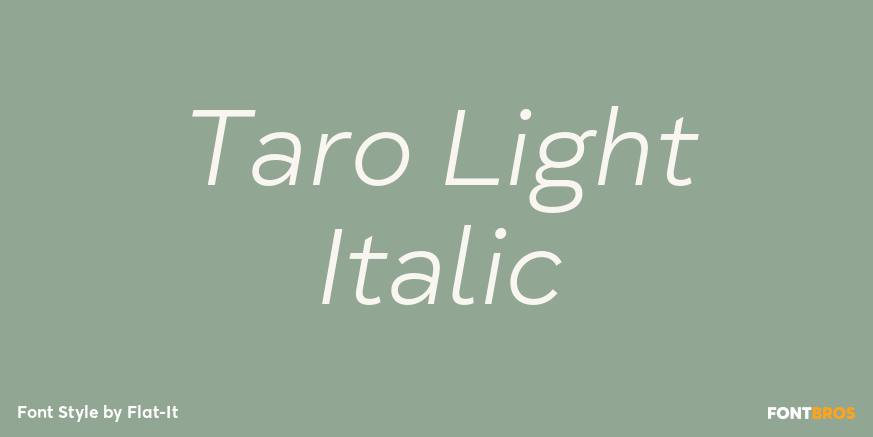 Taro Light Italic Font Poster #1