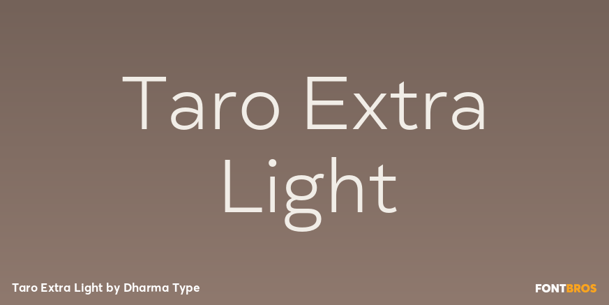 Taro Extra Light Font Poster #1