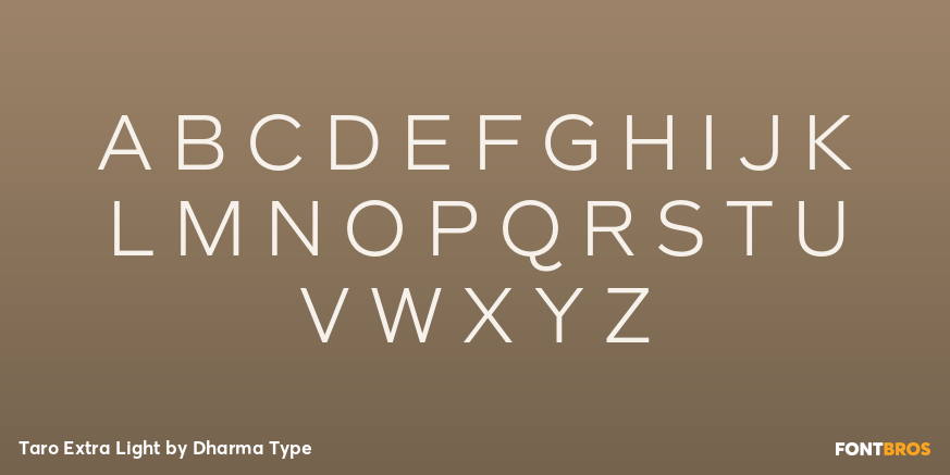 Taro Extra Light Font Poster #2