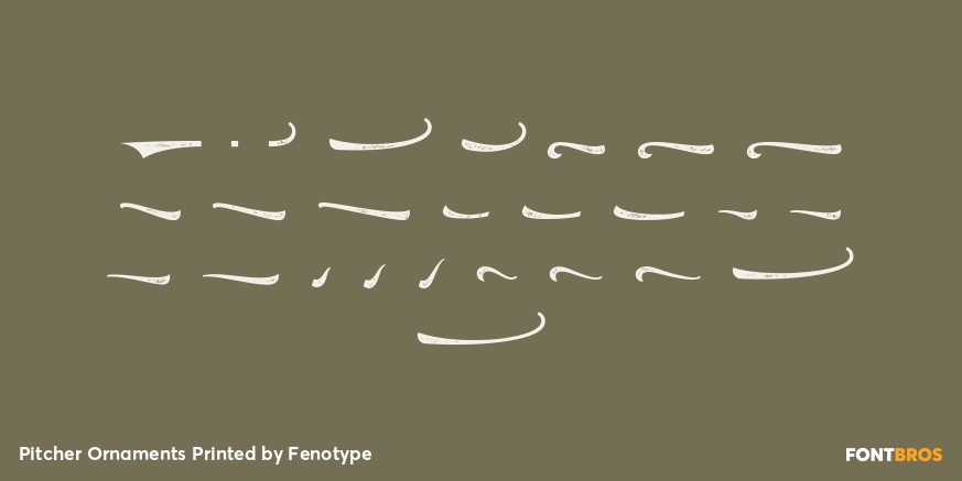 Pitcher Ornaments Printed Font Poster #2