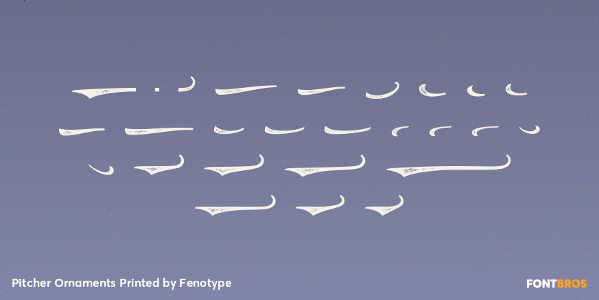 Pitcher Ornaments Printed Font Poster #3