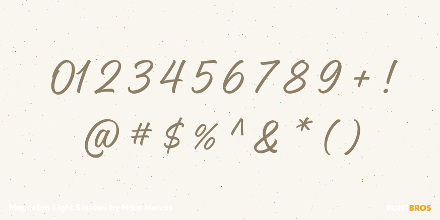 Magneton Light Slanted Font Poster #1