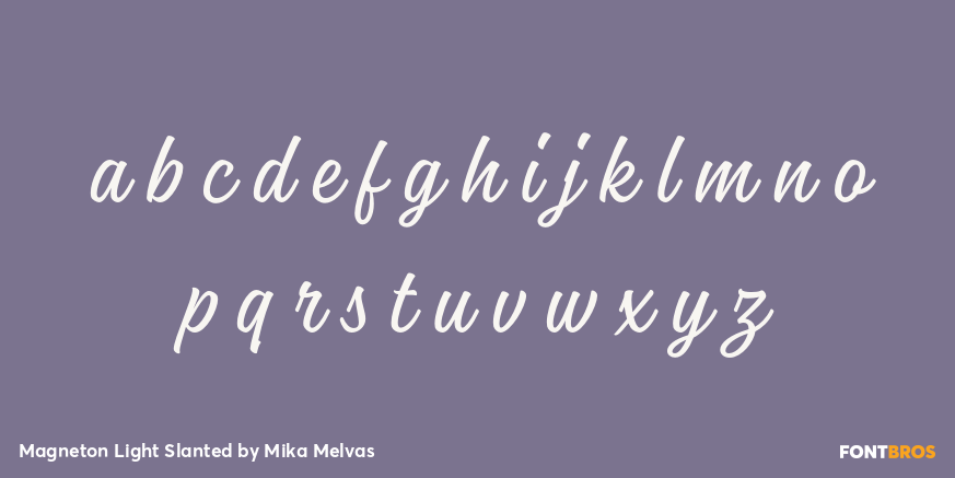 Magneton Light Slanted Font Poster #1