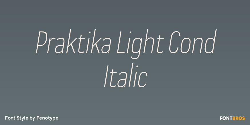 Praktika Light Cond Italic Font Poster #1