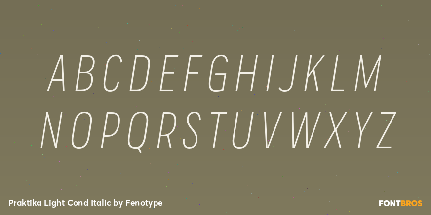 Praktika Light Cond Italic Font Poster #2