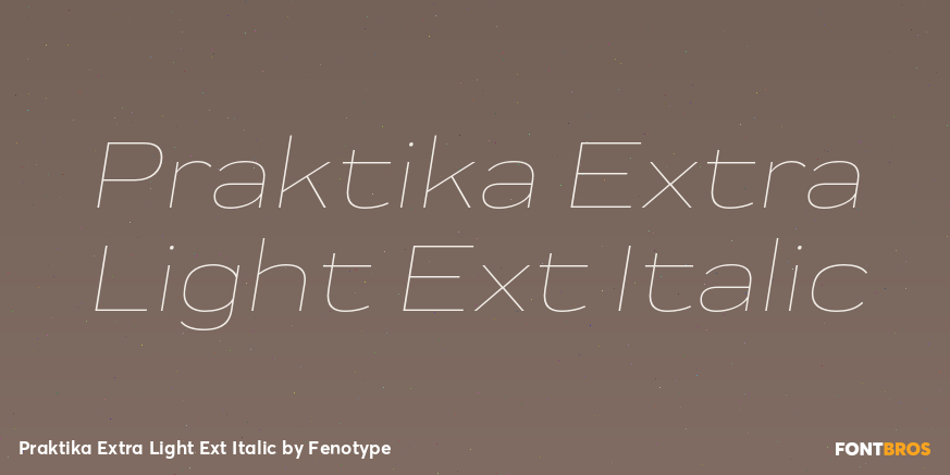 Praktika Extra Light Ext Italic Font Poster #1