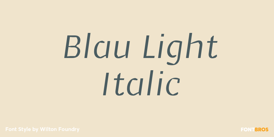 Blau Light Italic Font Poster #1