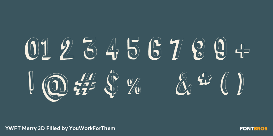 YWFT Merry 3D Filled Font Poster #1