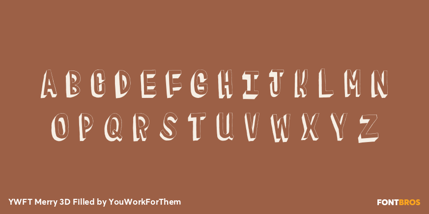 YWFT Merry 3D Filled Font Poster #2