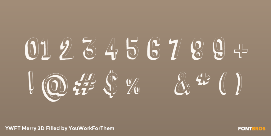 YWFT Merry 3D Filled Font Poster #4