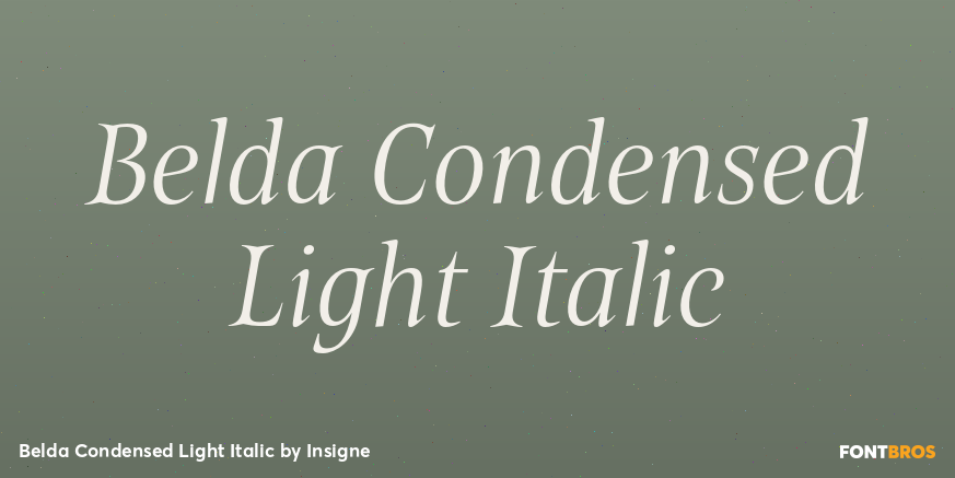 Belda Condensed Light Italic Font Poster #1