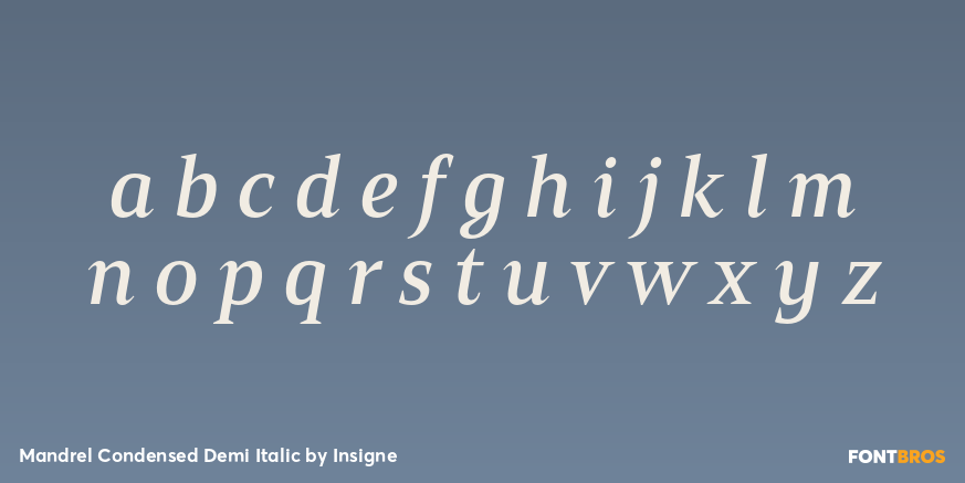 Mandrel Condensed Demi Italic Font Poster #3