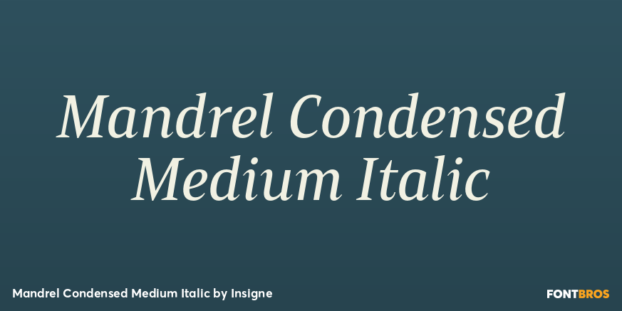Mandrel Condensed Medium Italic Font Poster #1