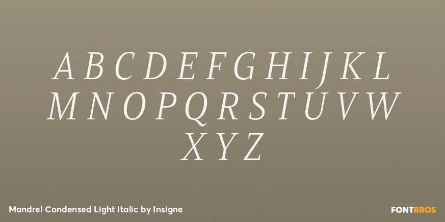 Mandrel Condensed Light Italic Font Poster #1