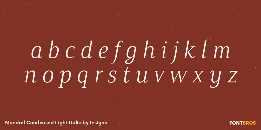 Mandrel Condensed Light Italic Font Poster #1