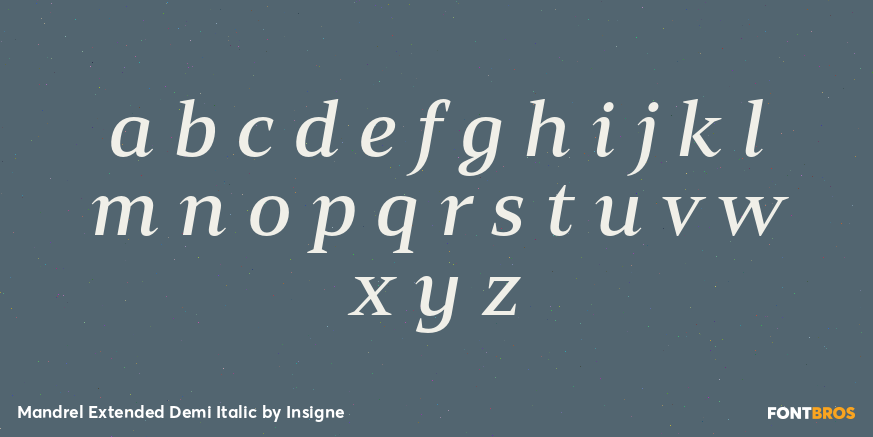 Mandrel Extended Demi Italic Font Poster #3