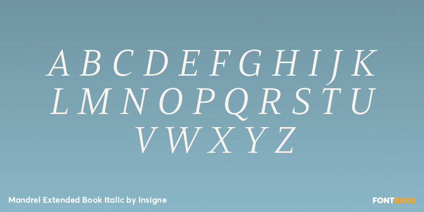 Mandrel Extended Book Italic Font Poster #1