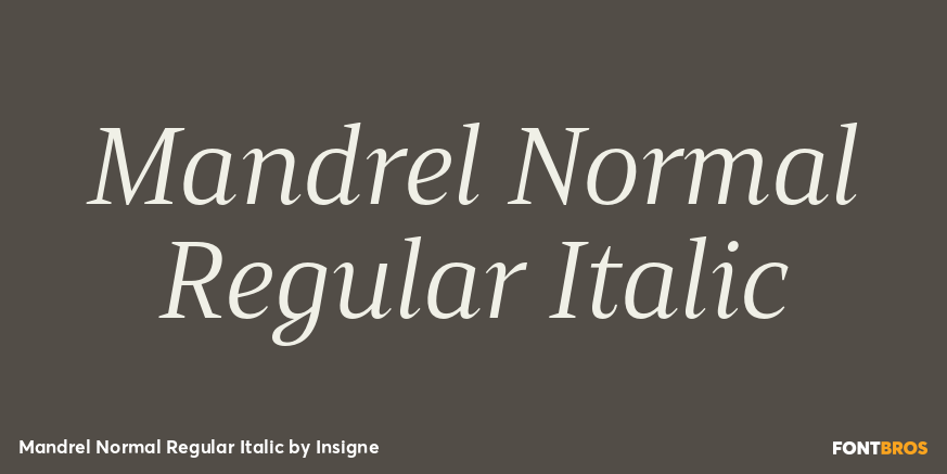 Mandrel Normal Regular Italic Poster