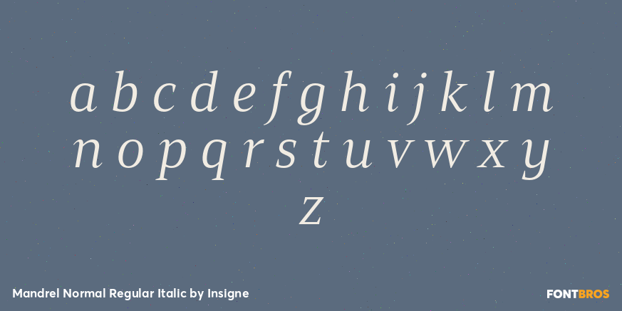 Mandrel Normal Regular Italic Font Poster #1