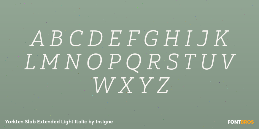 Yorkten Slab Extended Light Italic Font Poster #2