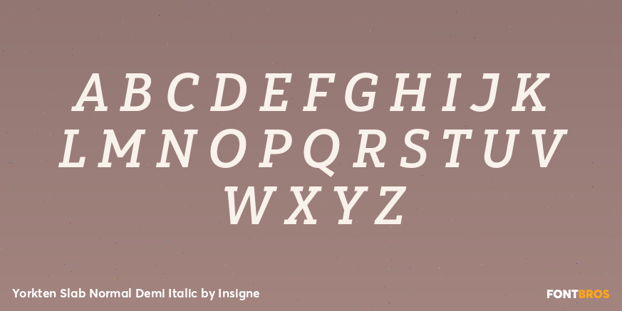 Yorkten Slab Normal Demi Italic Font Poster #2