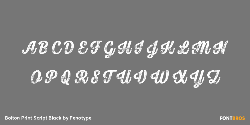Bolton Print Script Black Font Poster #2