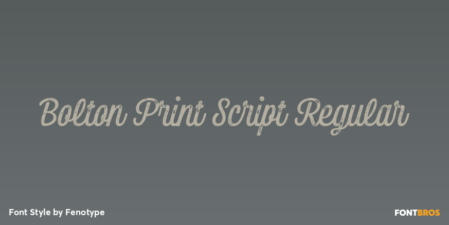 Bolton Print Script Regular Poster