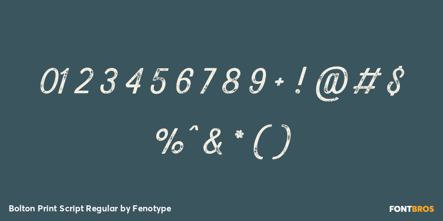 Bolton Print Script Regular Font Poster #1